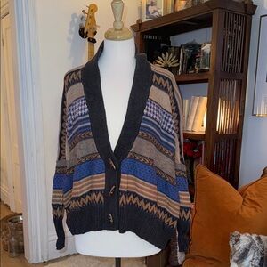 Multicolor Patterned Men's Sweater